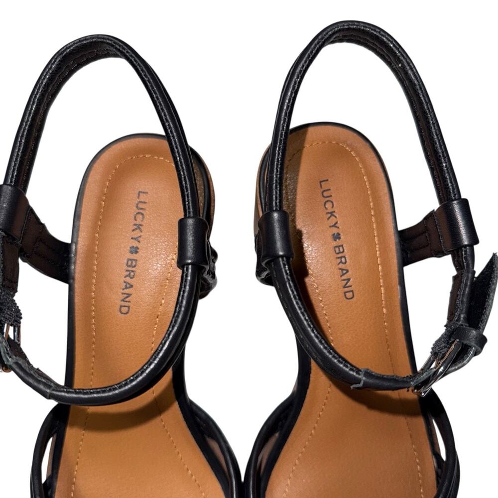 Lucky Brand Jolenne Women Heeled square toe Black SandalsSZ/ 9 M-40 - Picture 4 of 12